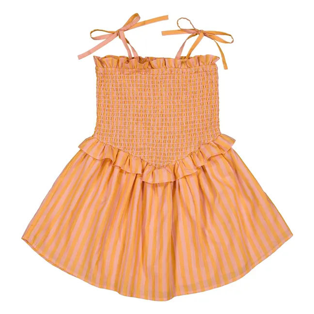 Striped Eden Smocked Dress | Orange