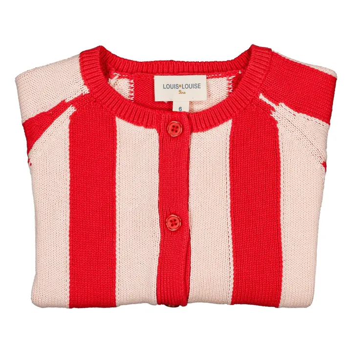 Cárdigan de rayas Gulsah | Rojo- Imagen del producto n°4