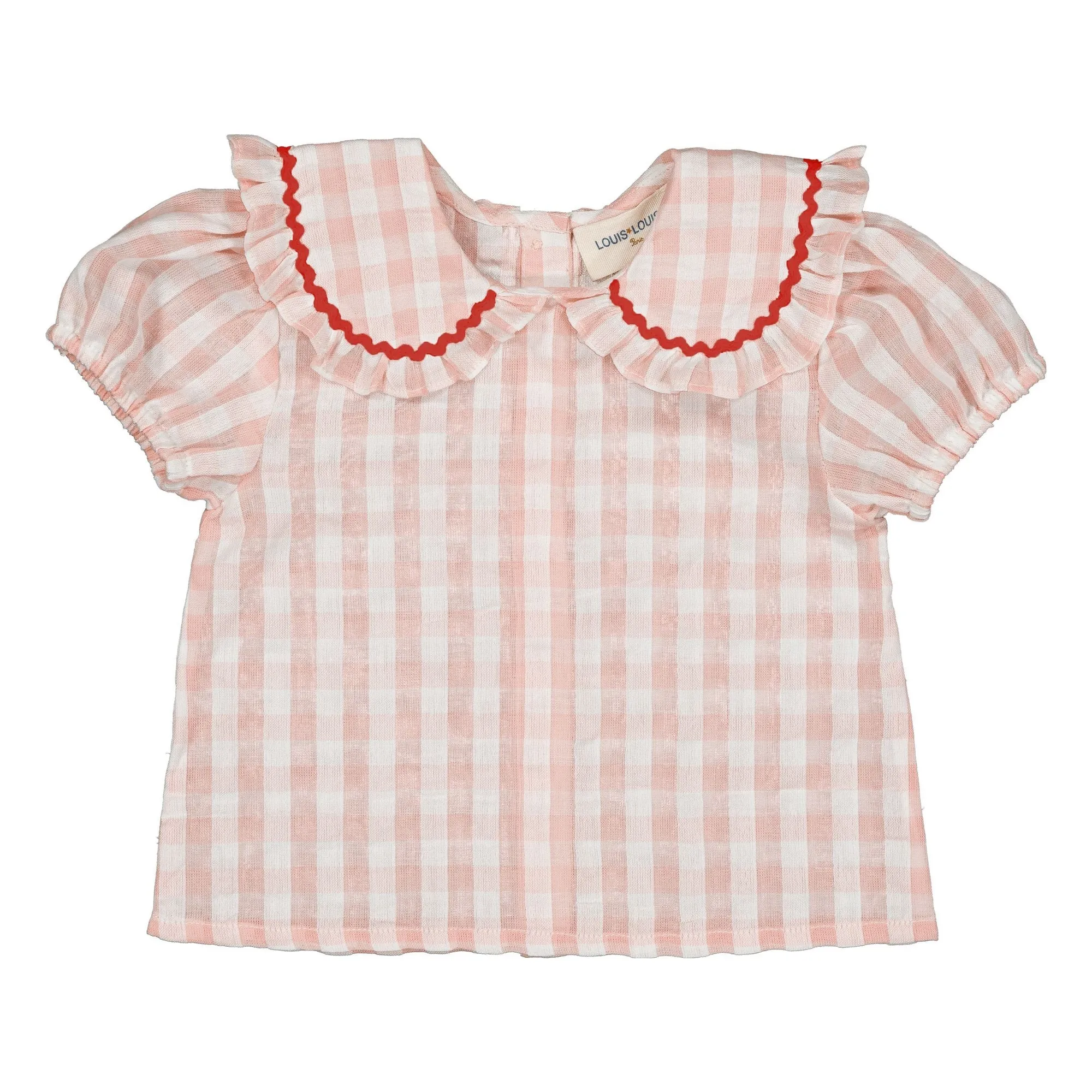 Louis Louise Pale Pink Blouse Col Claudine Shana Vichy