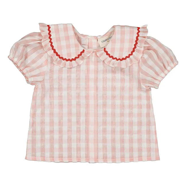 Blusa con cuello Claudine Shana Vichy | Rosa Pálido