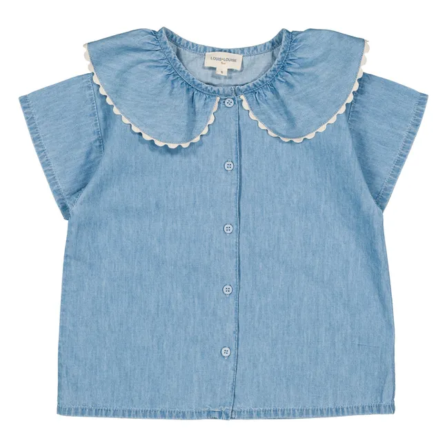 Blouse Feston May Chambray | Bleu Clair