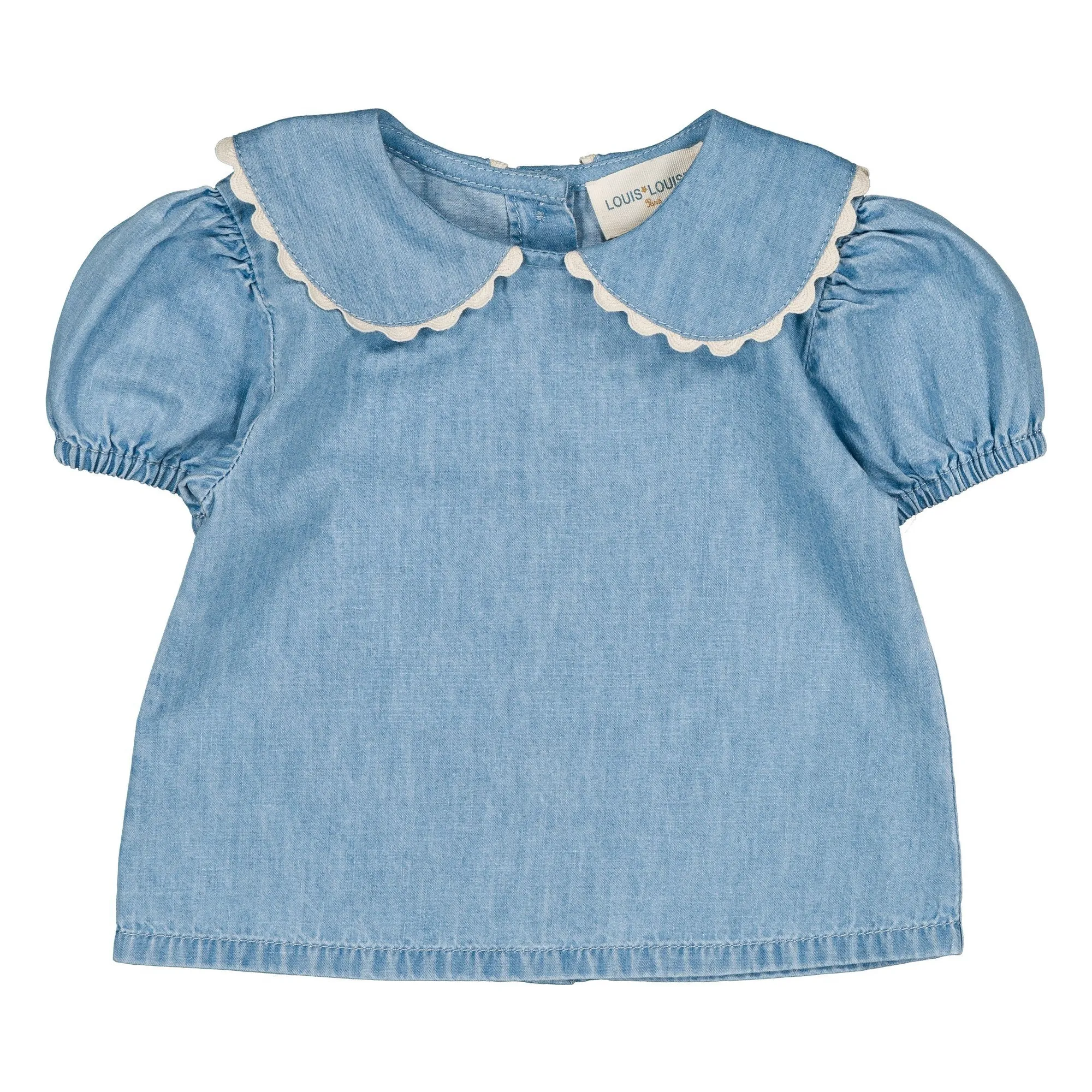 Louis Louise Light Blue Blouse Col Claudine Maybe Chambray