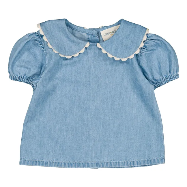 Camicetta Col Claudine Maybe Chambray | Azzurro