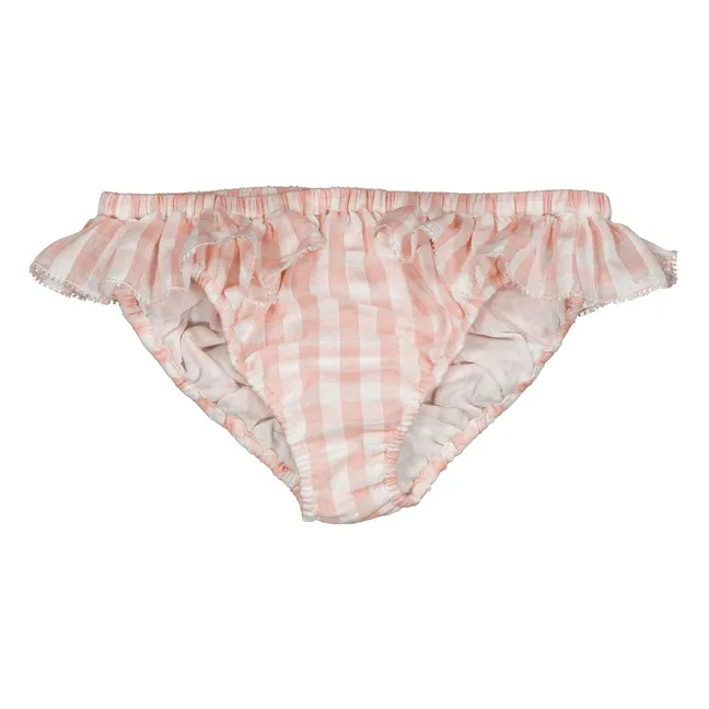 Maillot 2 Pièces Vague Vichy | Rose pâle