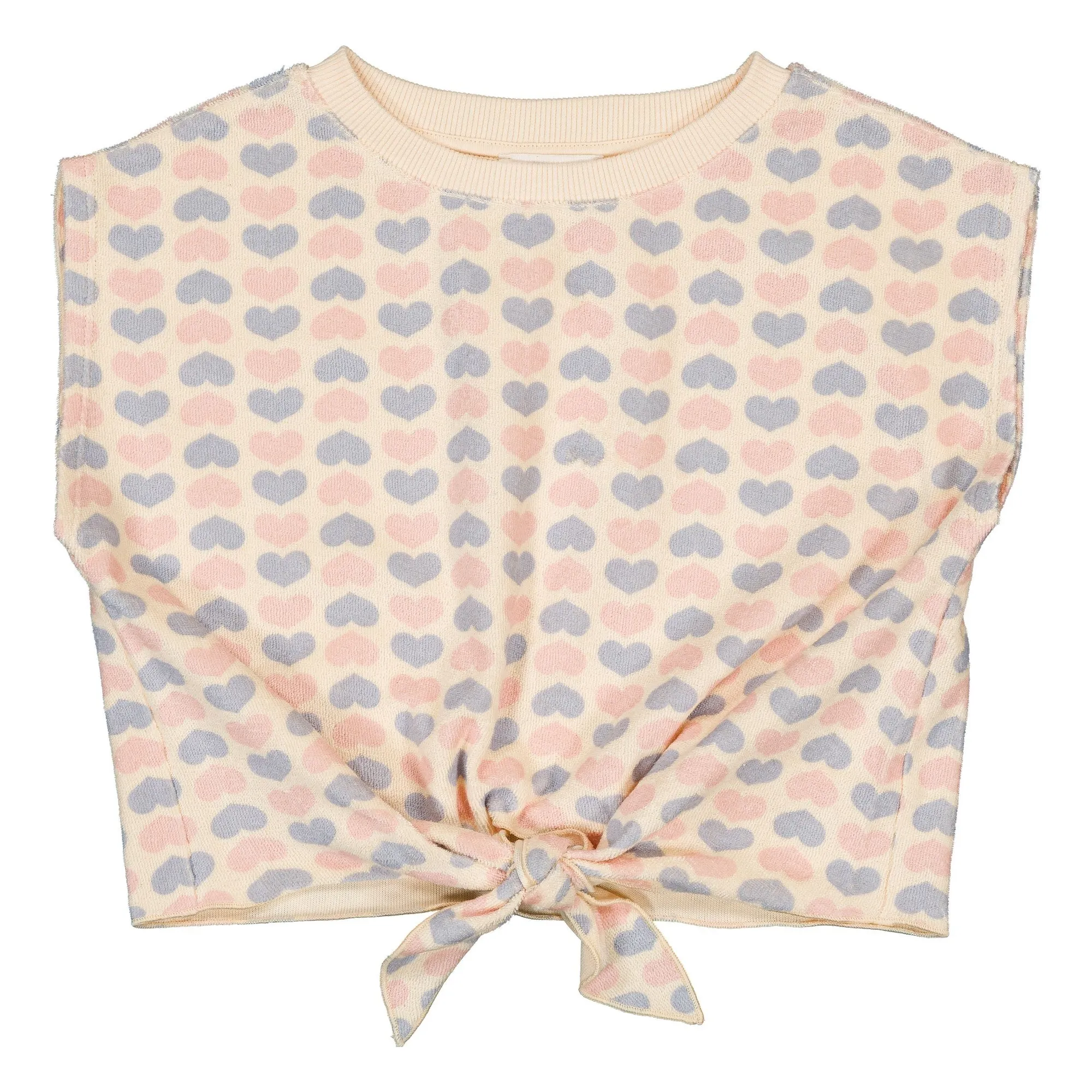 Louis Louise Pale Pink Madona Hearts Jersey Knot T-Shirt
