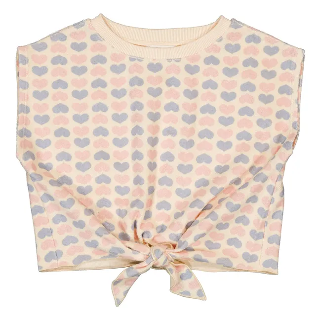 T-shirt Nœud Madona Coeurs Jersey | Rose pâle