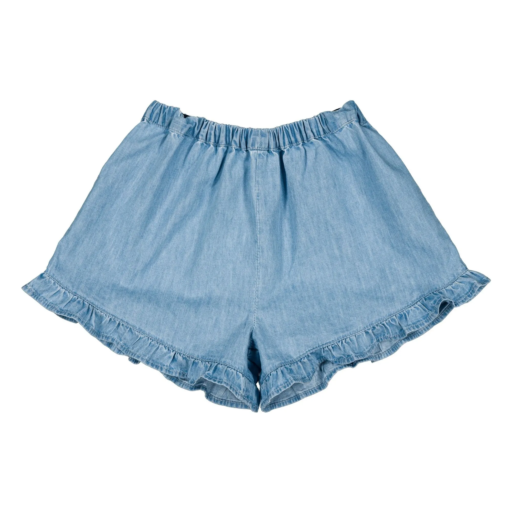 Louis Louise Light Blue Joséphine Chambray Ruffle Shorts