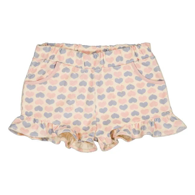 Short Volants Astrée Cœurs Eponge | Rose pâle
