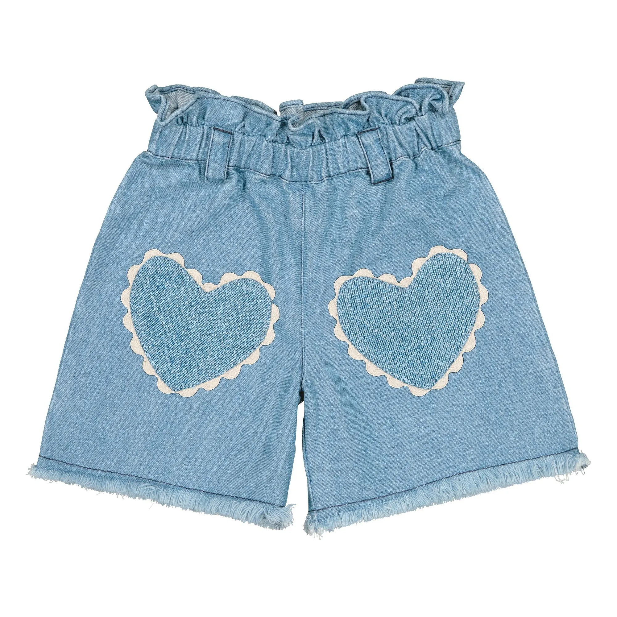 Louis Louise Light Blue Coolette Denim Shorts Hearts