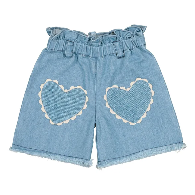 Shorts Denim Coolette Herzen | Hellblau