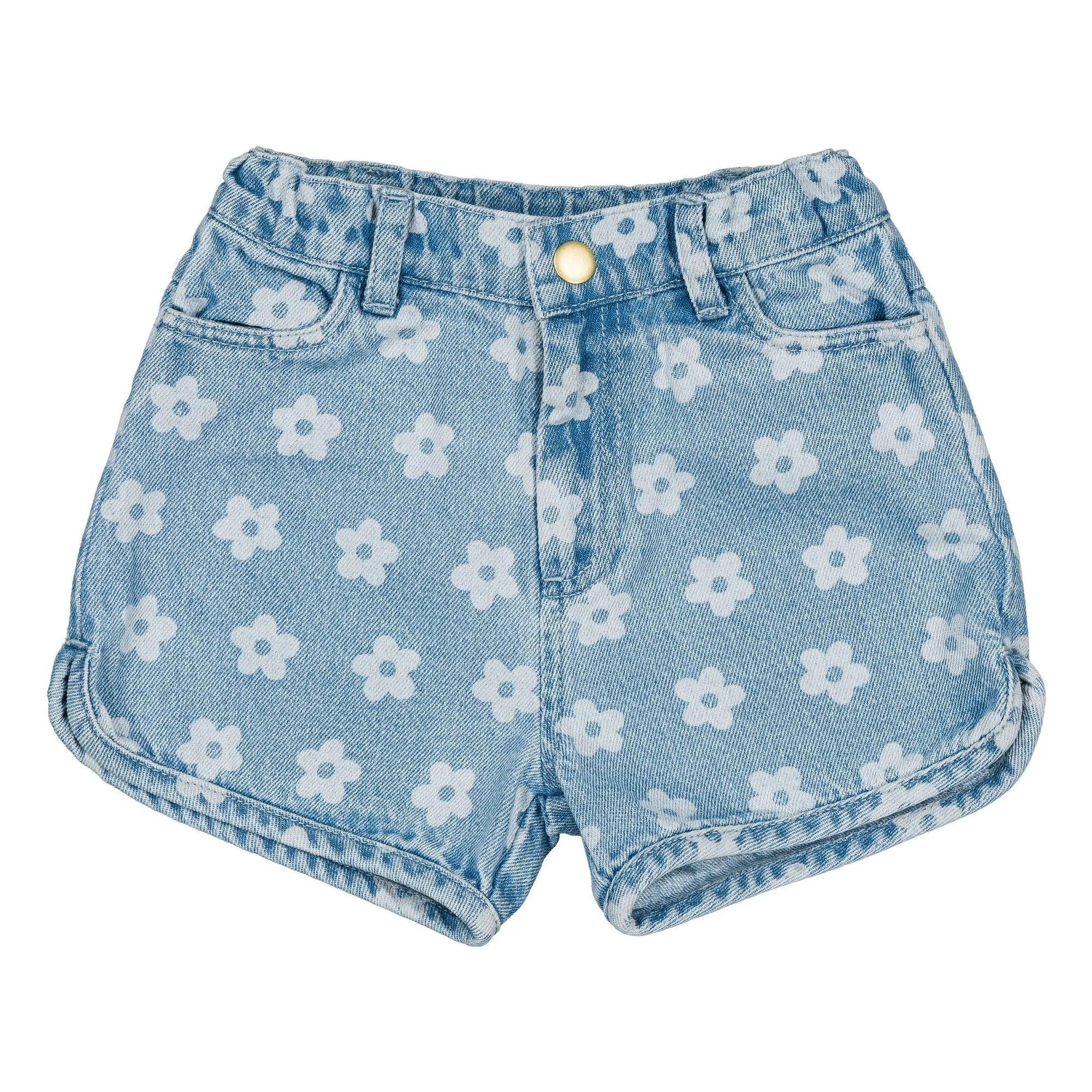 Louis Louise Light Blue Andrea Denim Shorts Flowers