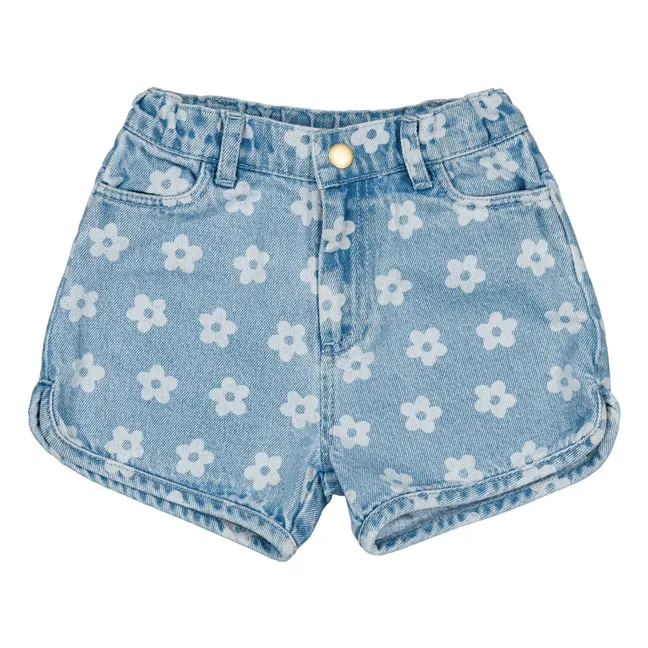 Andrea Pantalones cortos vaqueros Flores | Azul Claro