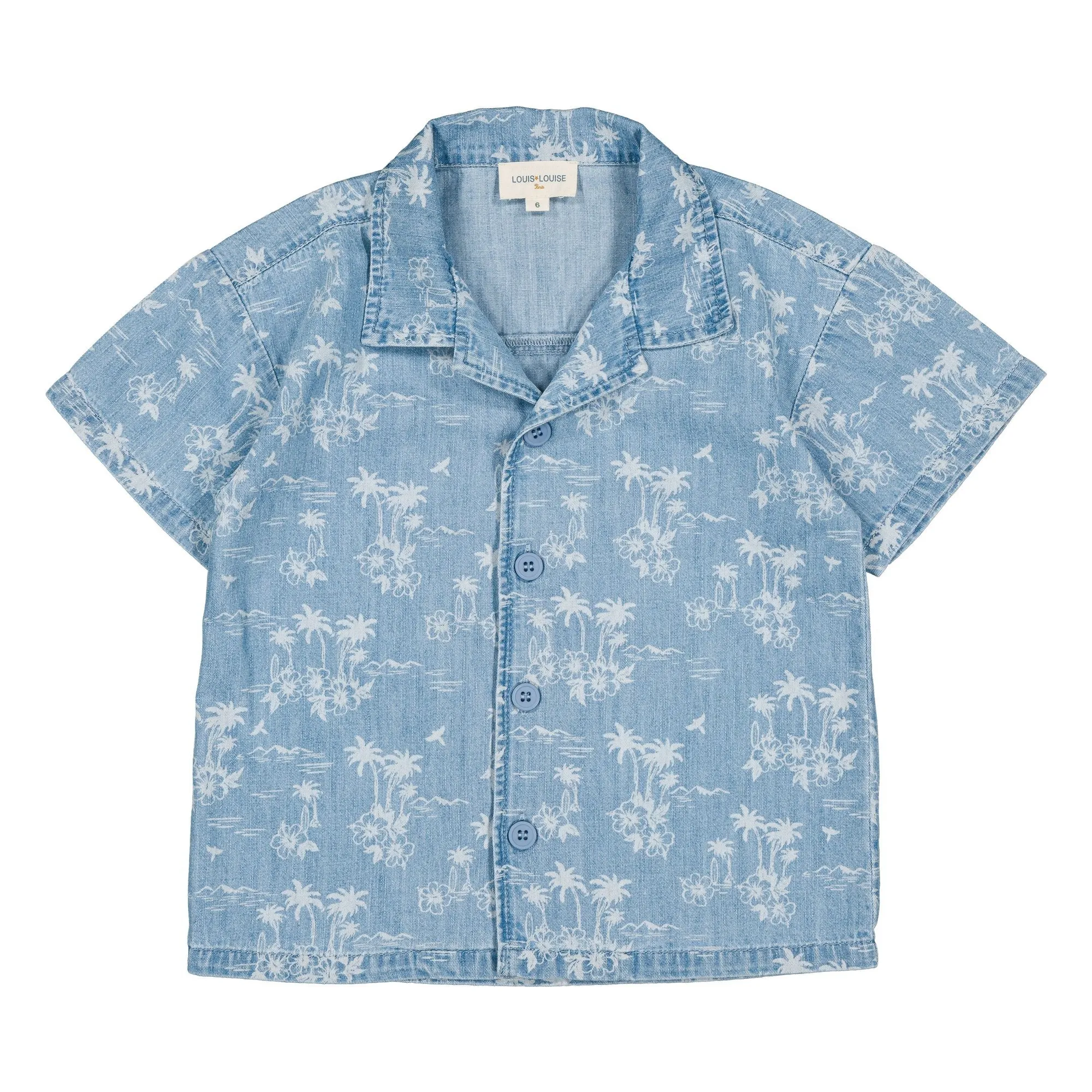 Louis Louise Light Blue Denim Magnum Hawaii Shirt