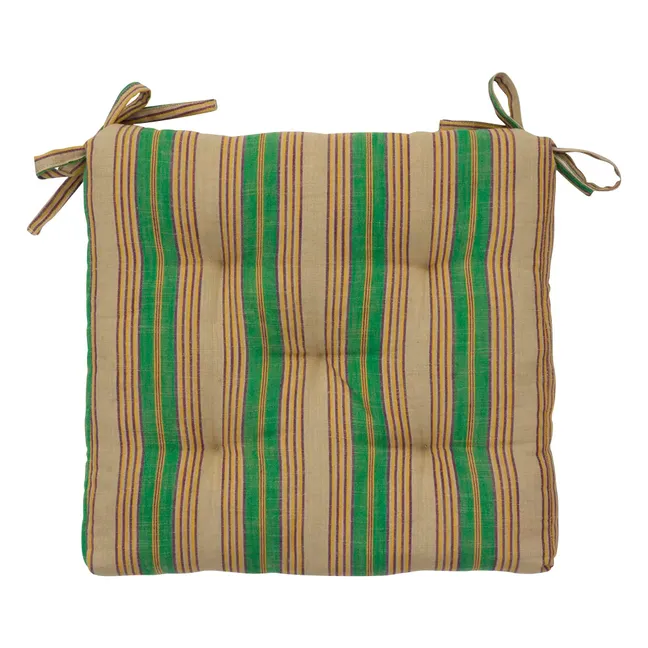 Cuscino per sedia in cotone a righe | Camel