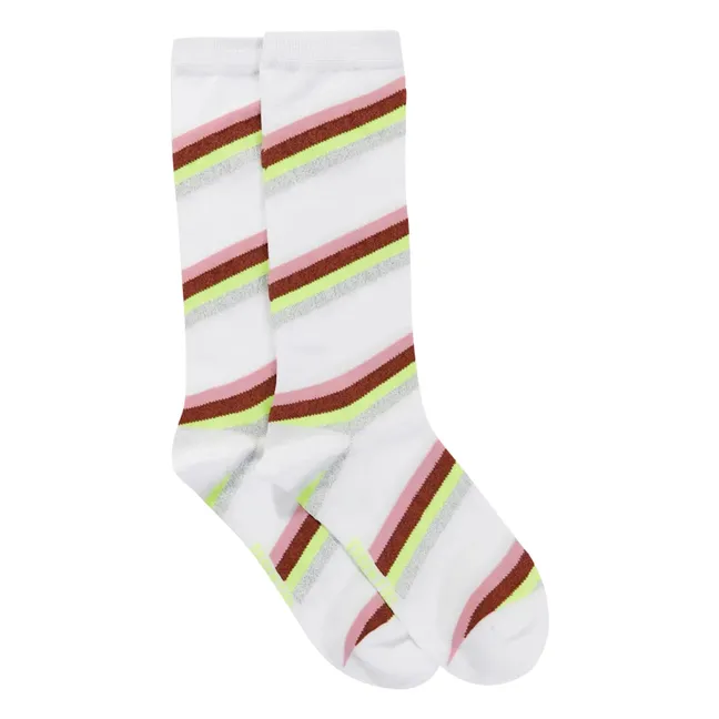 Joyz Socken mit Streifen | Weiß