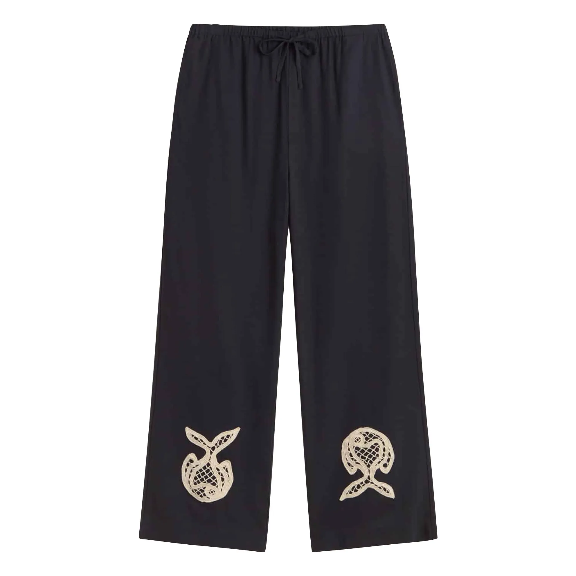Thinking Mu Navy Blue Brigitte Fish Organic Cotton Pants