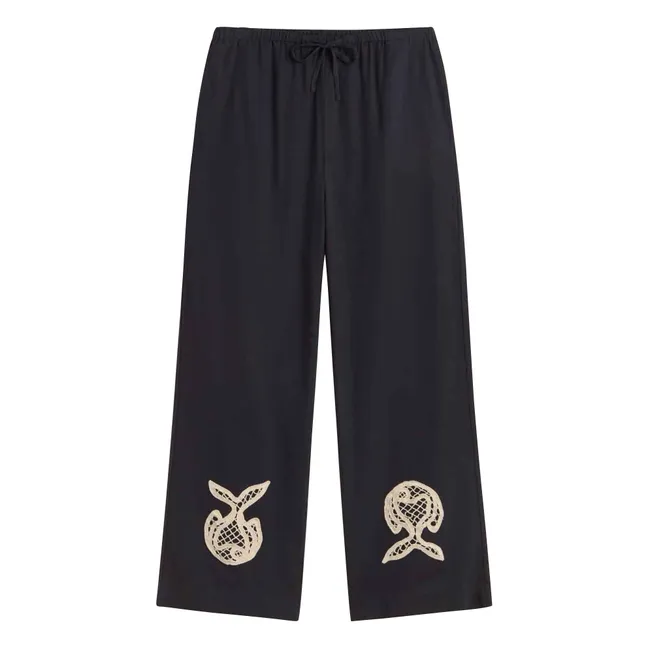Pantalon Brigitte Fish Coton Bio | Bleu marine