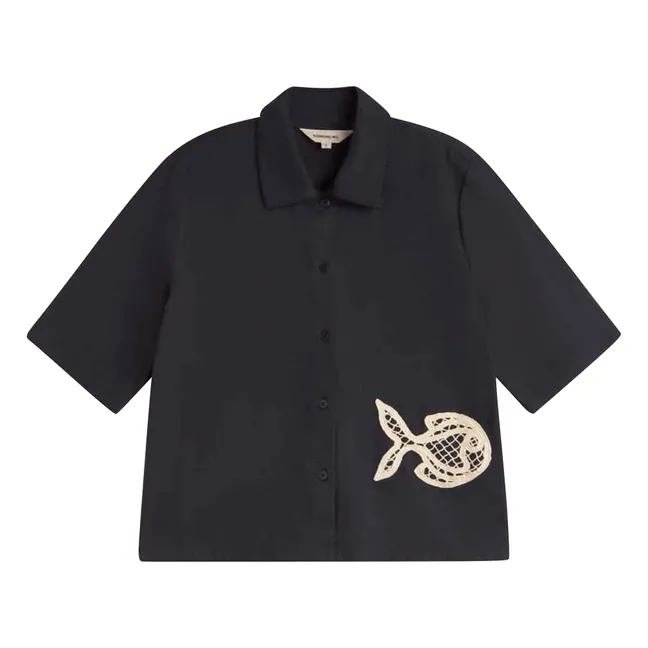 Chemise Ane Fish Coton Bio | Bleu marine