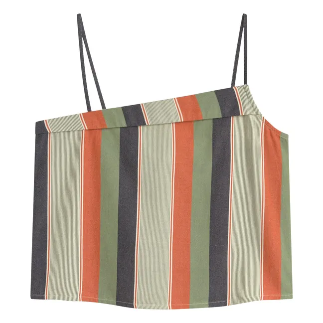 Raida Stripes Organic Cotton Top | Orange