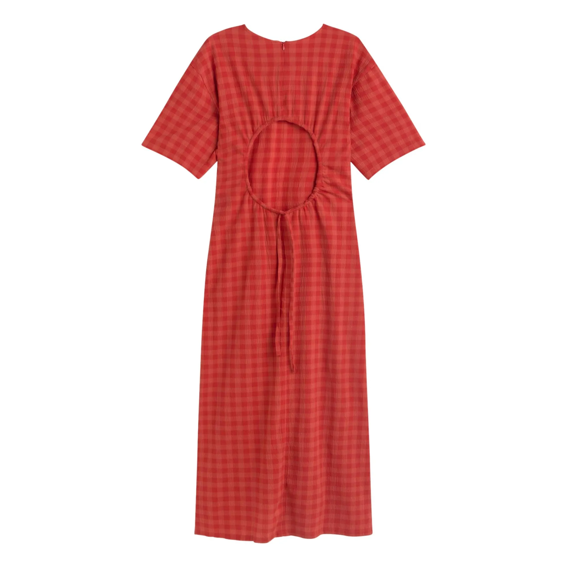 Robe Carreaux Kina Coton Bio | Rouge- Image produit n°1
