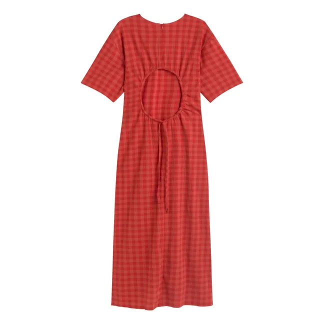 Robe Carreaux Kina Coton Bio | Rouge