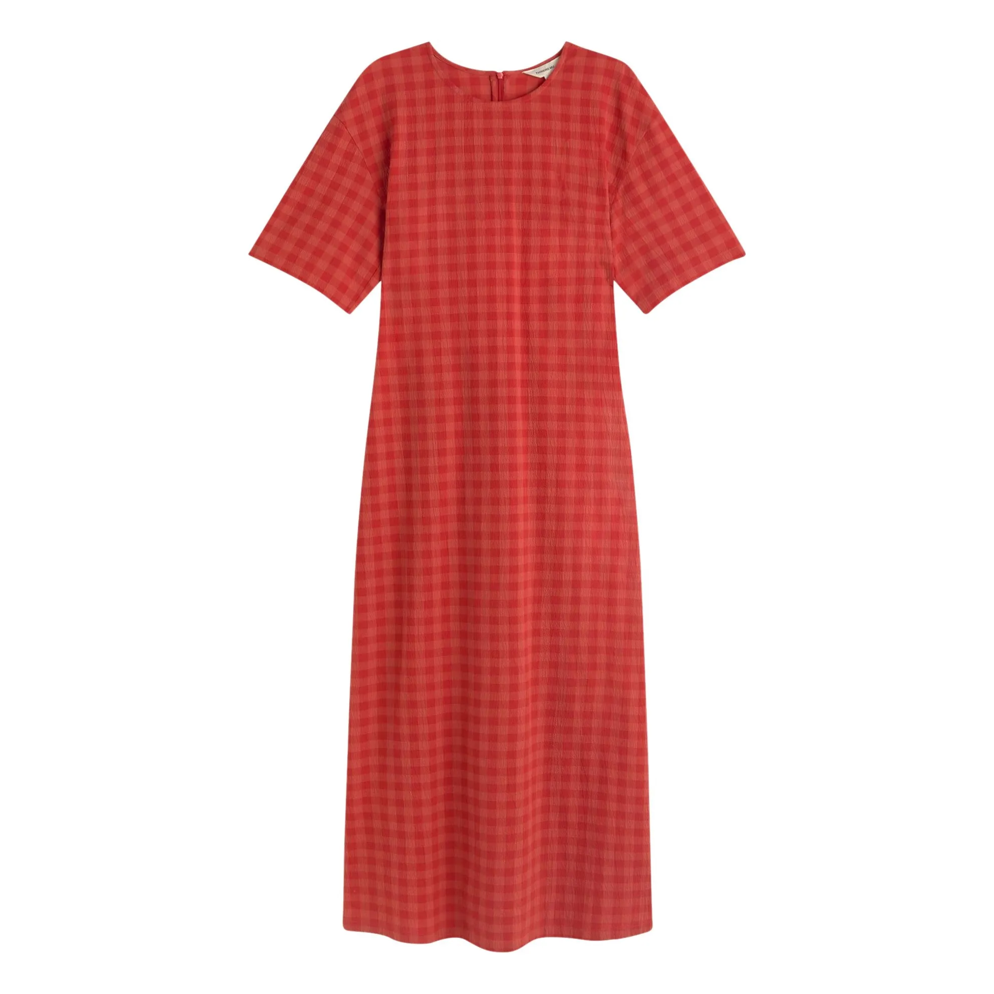 Thinking Mu Red Carreaux Kina Organic Cotton Dress