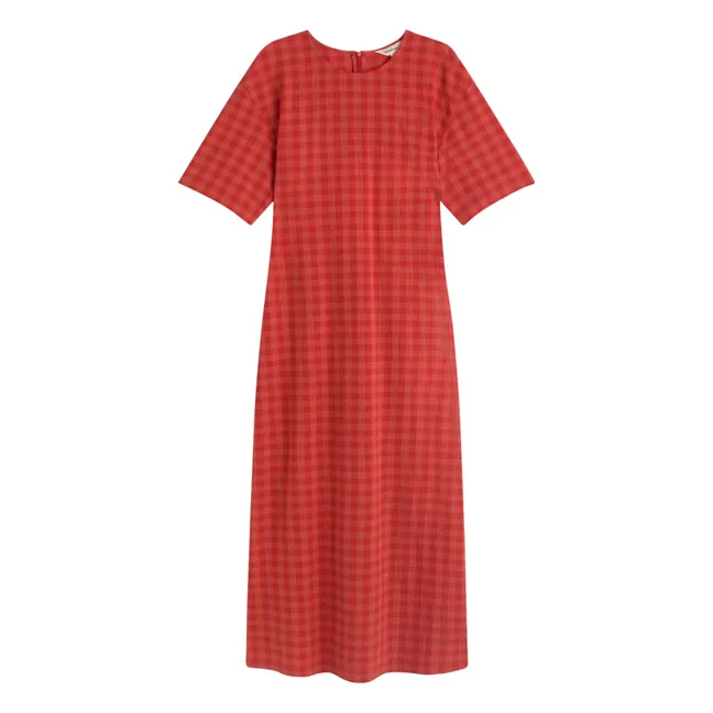 Robe Carreaux Kina Coton Bio | Rouge