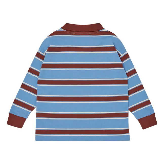 Athletic Striped Organic Cotton T-shirt | Blue