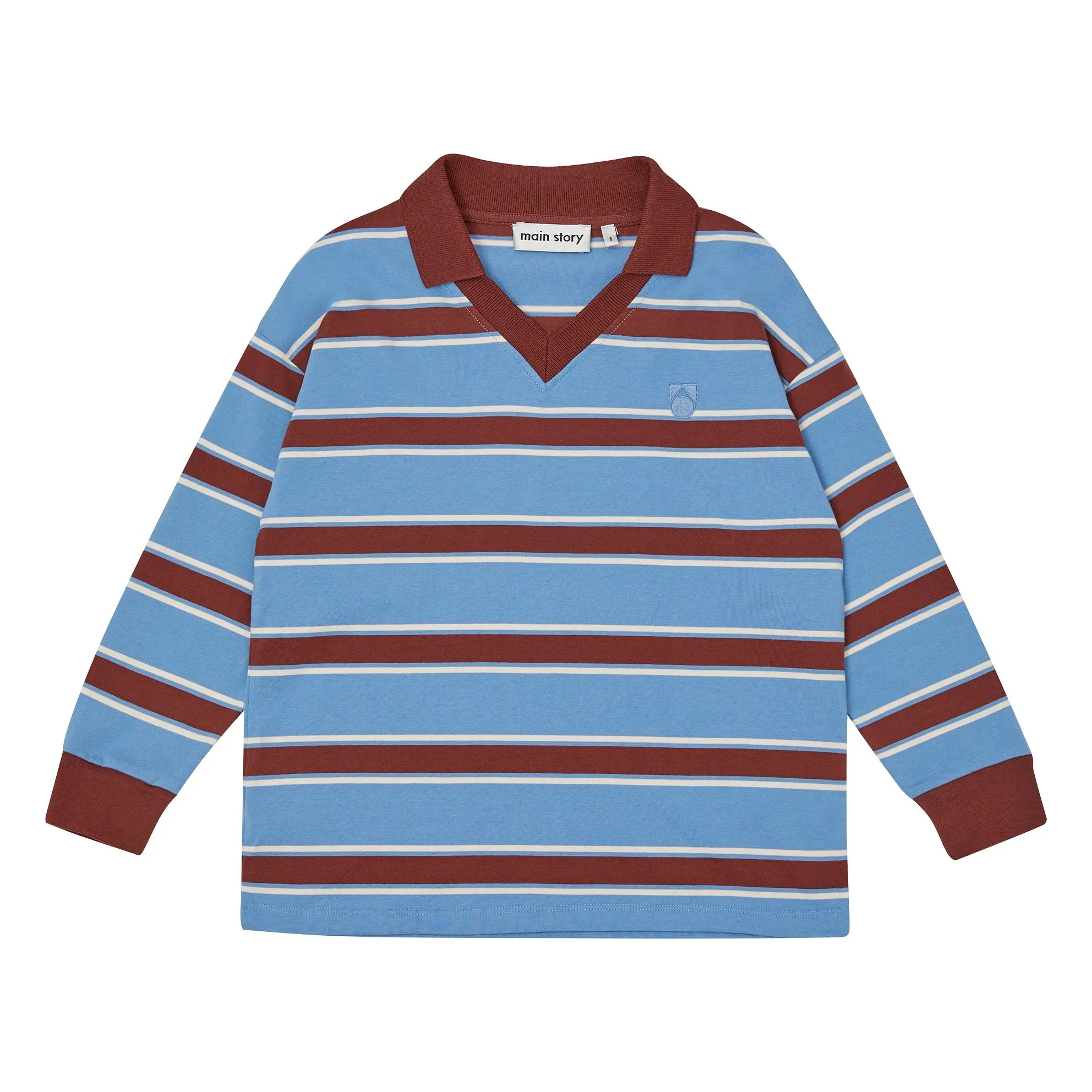 Main Story Blue Athletic Striped Organic Cotton T-Shirt