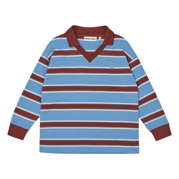 Camiseta Athletic de rayas de algodón orgánico | Azul- Imagen del producto n°0