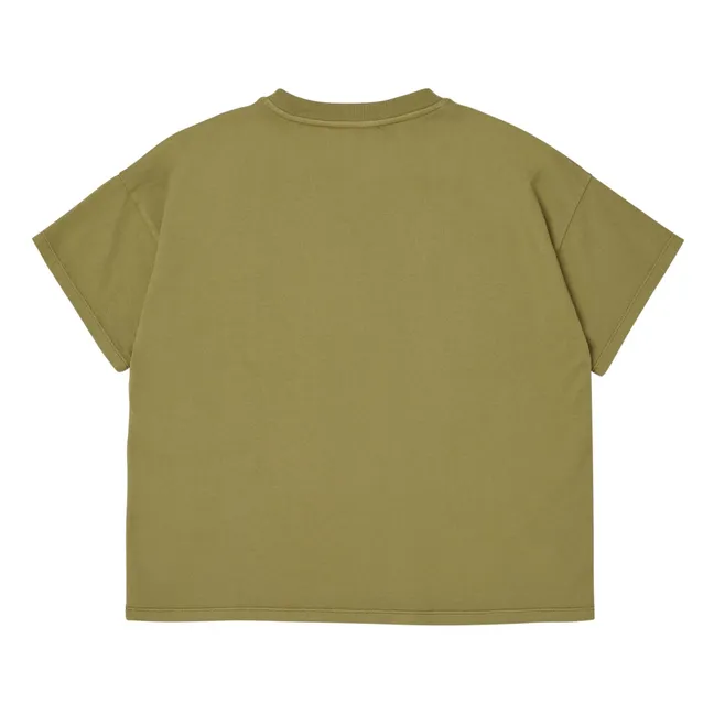 Oversize organic cotton T-shirt | Olive green