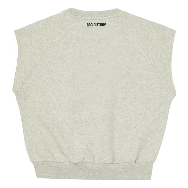 Sweat Sans Manches Coton Bio | Ecru chiné
