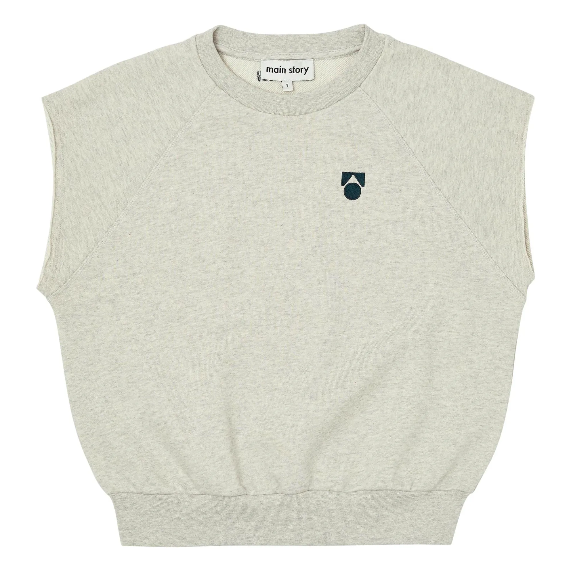 Main Story Heather White Organic Cotton Sleeveless Sweatshirt