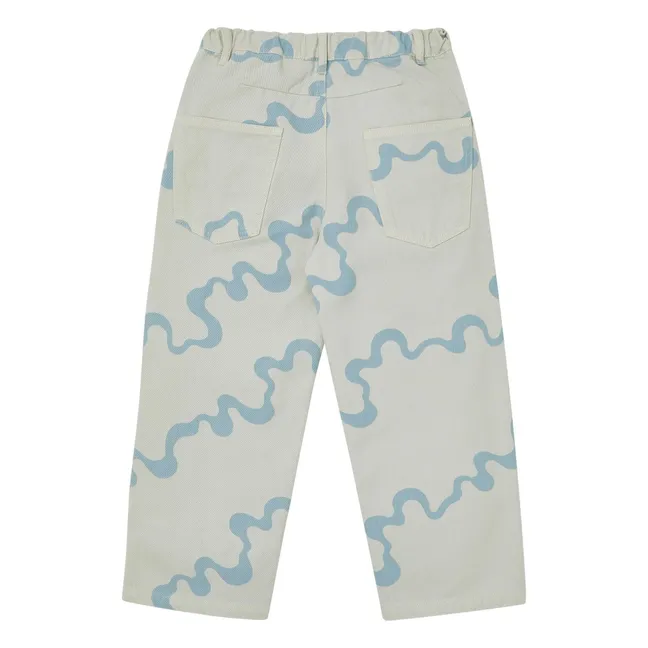 Organic Cotton Abstract Jeans | Pale blue