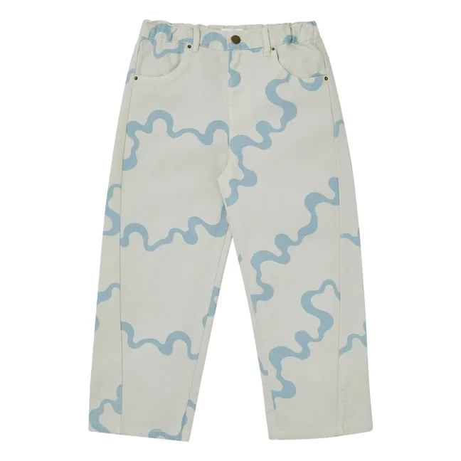 Organic Cotton Abstract Jeans | Pale blue