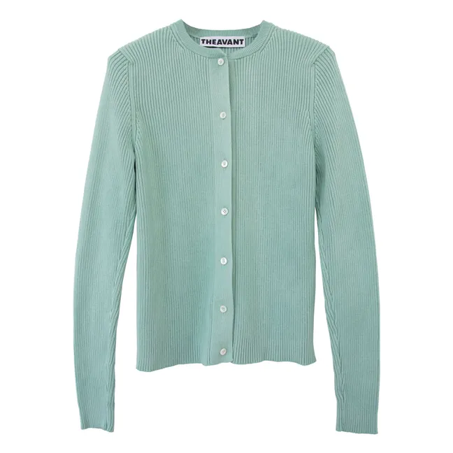 Saint Etienne Ribbed Cardigan | Green water