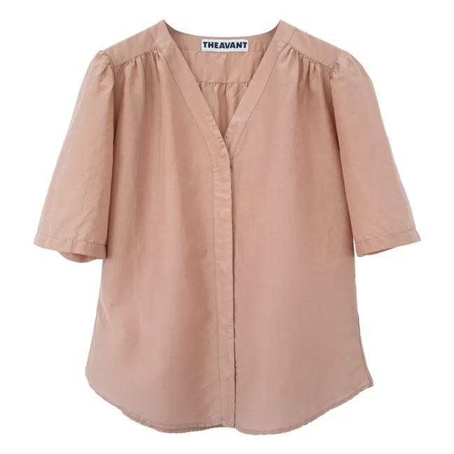 Blouse Carine Popeline de Soie et Coton | Beige