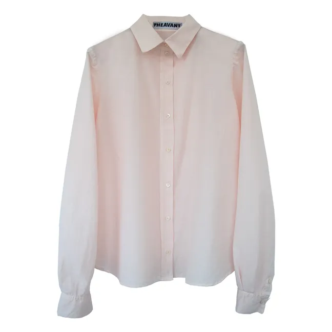 Chemise L'Homme Popeline de Soie et Coton | Rose pâle