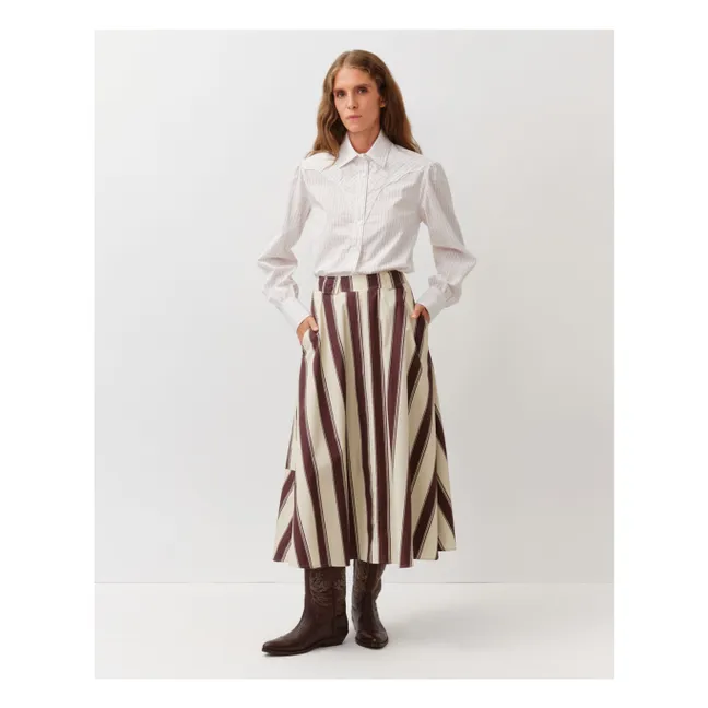 Jomo Striped Skirt | Ecru