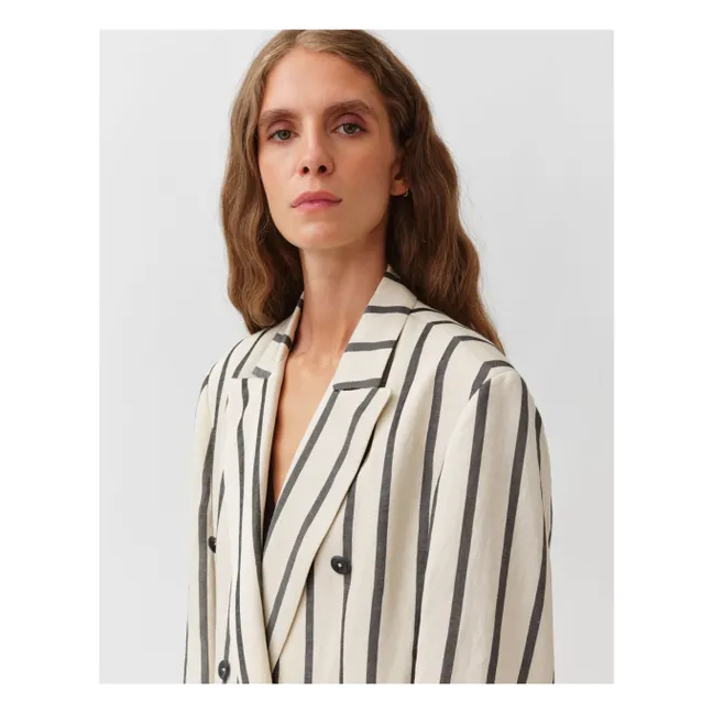 Verino Stripes Jacket | Ecru
