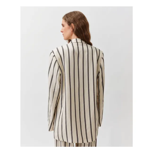 Verino Stripes Jacket | Ecru