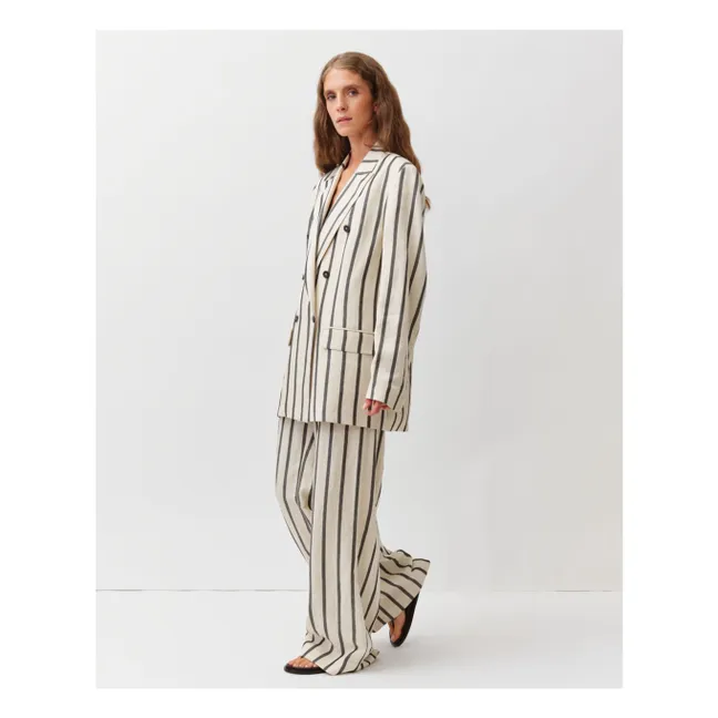 Verino Stripes Jacket | Ecru