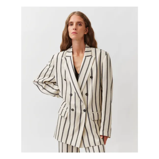Verino Stripes Jacket | Ecru