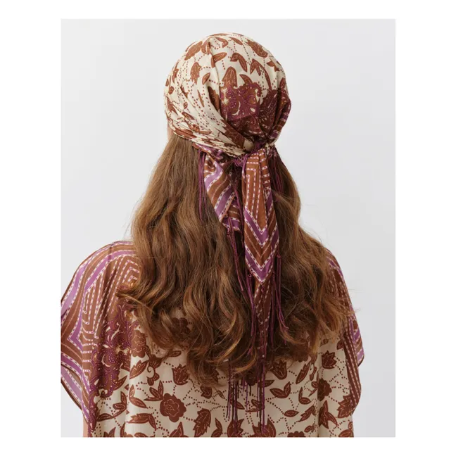 Fareo Silk Scarf | Plum