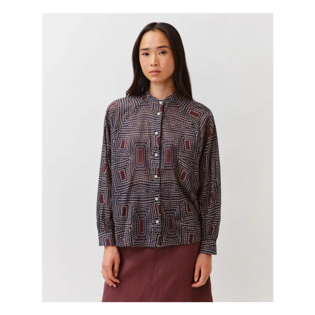 Chemise Carreaux Costarica Coton | Bleu marine