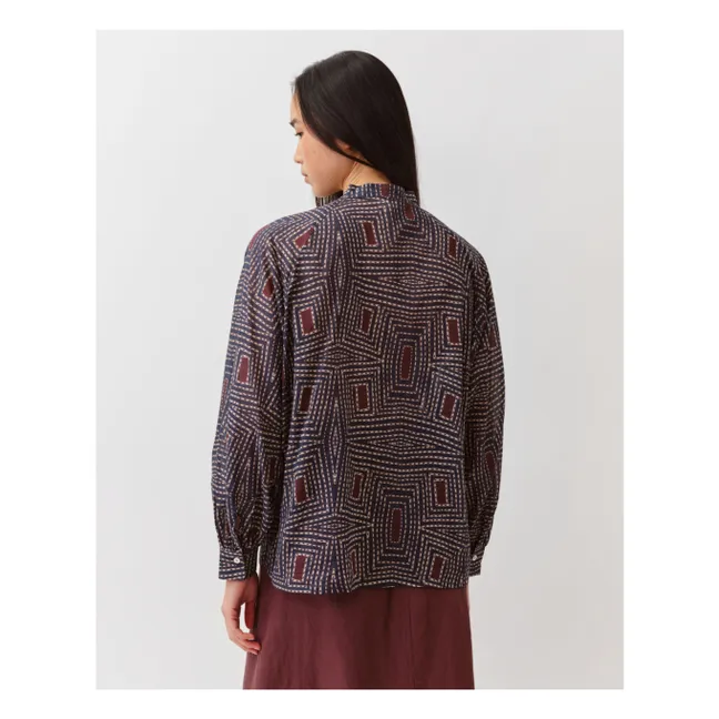 Chemise Carreaux Costarica Coton | Bleu marine