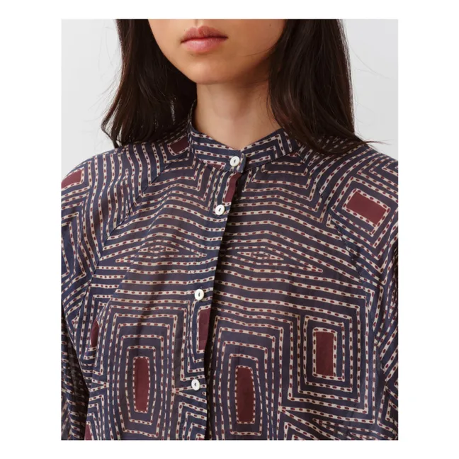 Costarica Cotton Check Shirt | Navy blue