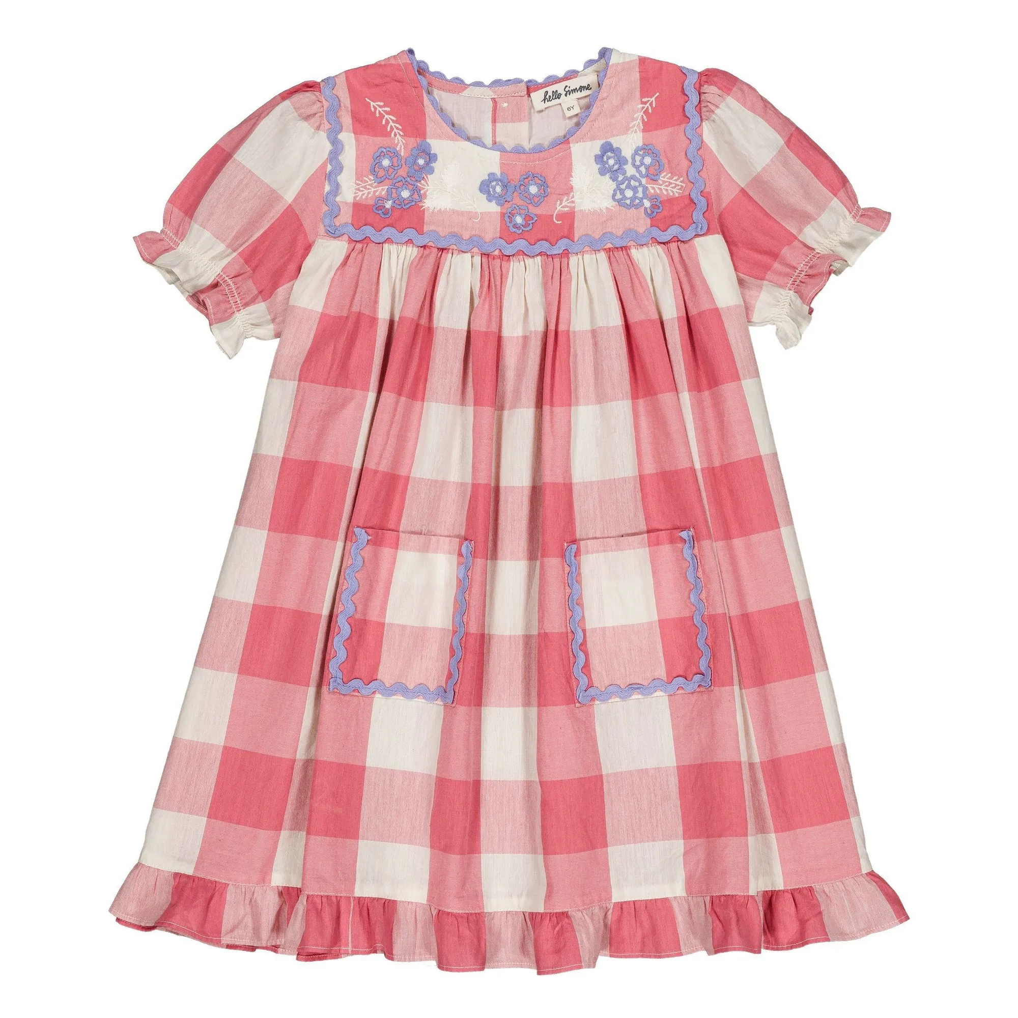 Hello Simone Pink Louisette Carreaux Dress