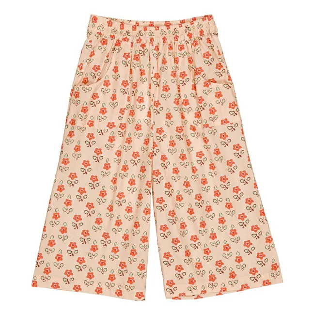 Falda culotte con enredadera de flores | Albaricoque