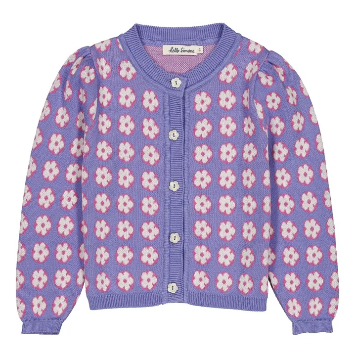 Lison Fleuri cardigan | Lavender- Product image n°0